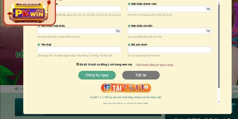 Chi tiết quy trình đăng ký PKWIN cho hội viên