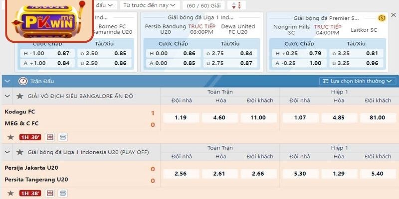 Tham gia đặt cho đội khách chiến thắng