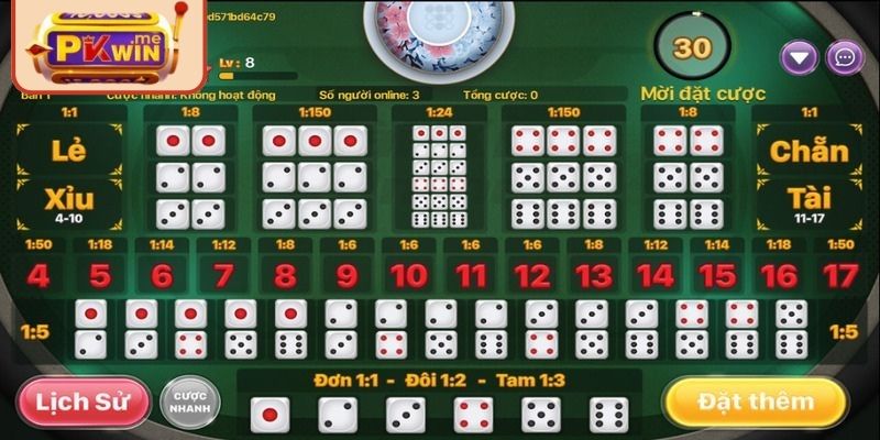 Hướng dẫn thao tác xúc xắc trong tài xỉu